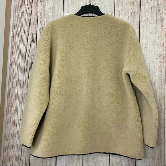 NWT Rebecca Minkoff womens Shearling Toggle Sherpa Coat Wool Blend Coat Size XL - Picture 4 of 14